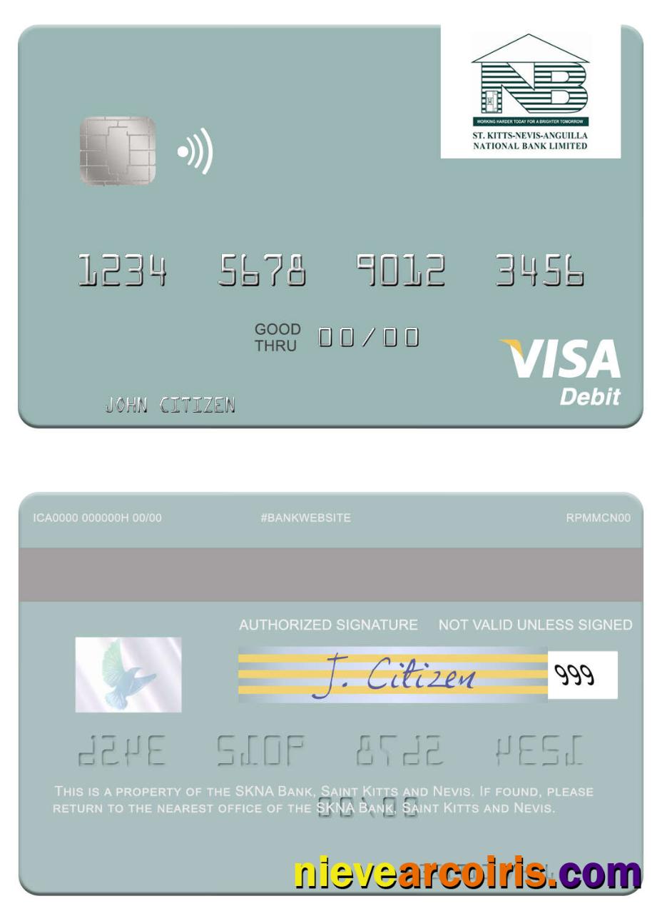 Saint Kitts and Nevis SKNA Bank visa debit card